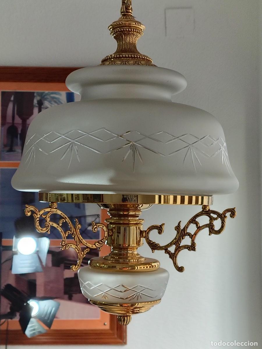 Vintage: ESPECTACULAR LAMPARA CON CRISTAL TALLADO - Foto 16