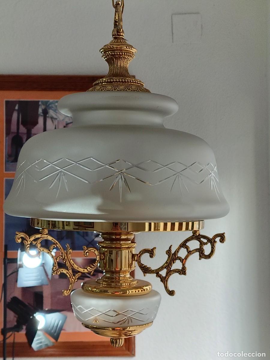 Vintage: ESPECTACULAR LAMPARA CON CRISTAL TALLADO - Foto 17