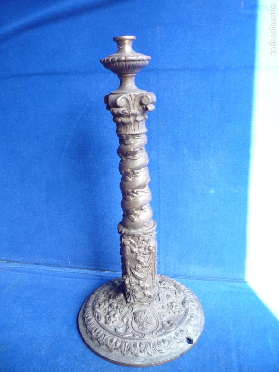 Vintage: PIE DE LAMPARA SOBREMESA BRONCE SIN ELECTRIFICAR - Foto 1