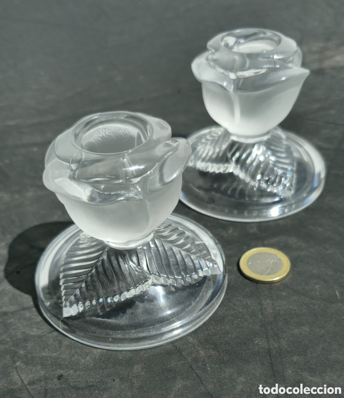 Vintage: Cristal DArques Portavelas - Foto 1
