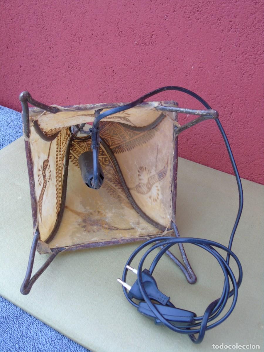 Vintage: LAMPARA DE SOBREMESA DE HIERRO Y PIEL REPUJADA. - Foto 11