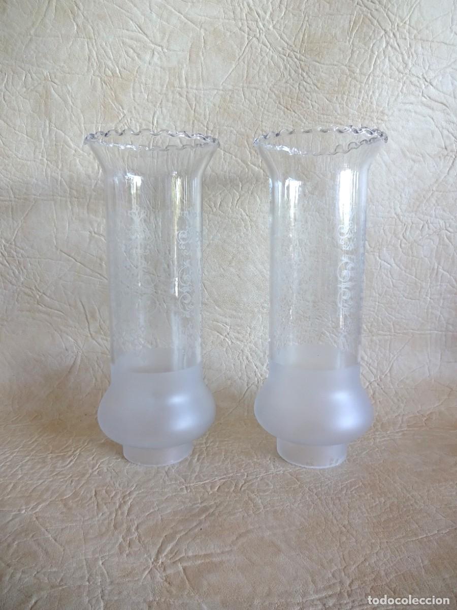 Vintage: pareja tulipas lampara cristal alargadas tipo candil