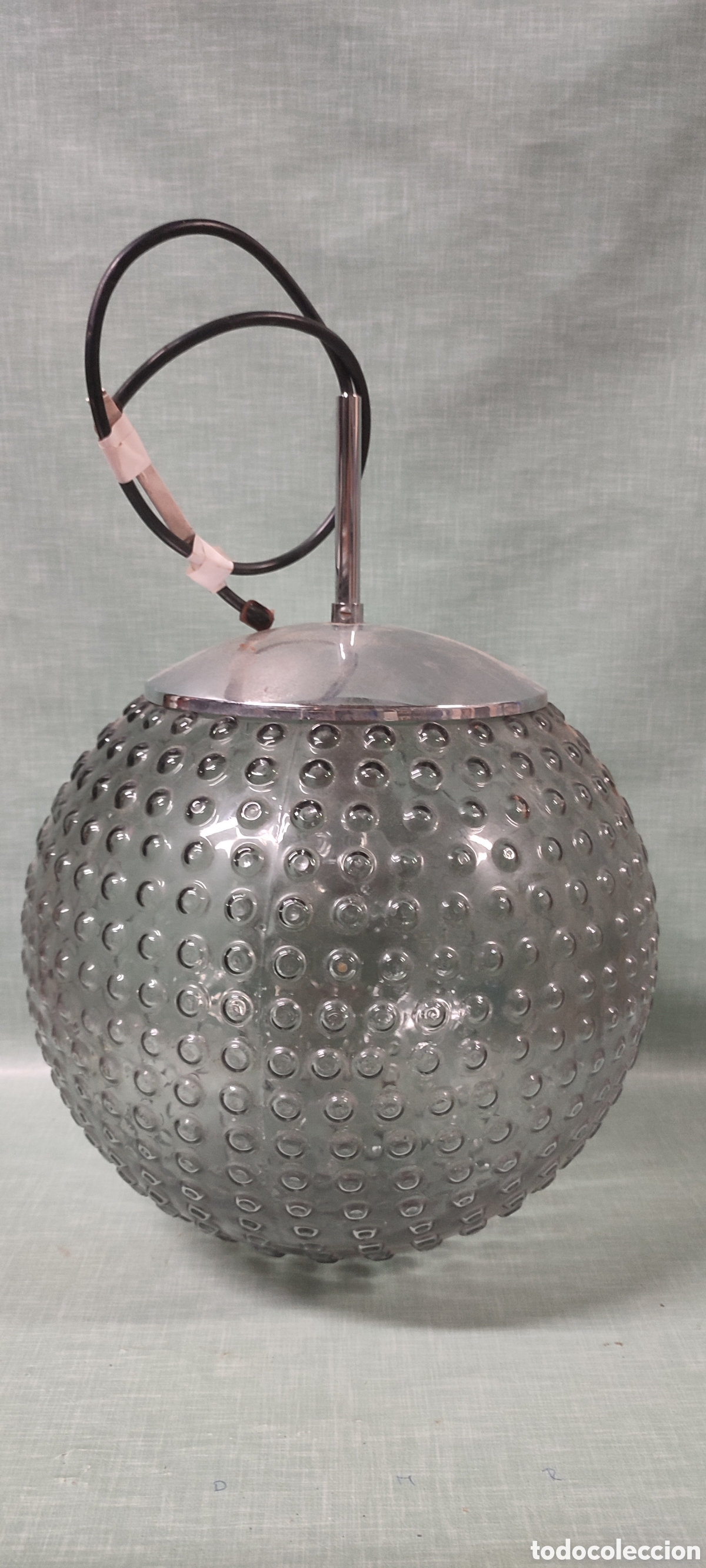 Vintage: Lampara dise&ntilde;o de Kruger para Staffcon globo de cristal burbujas.