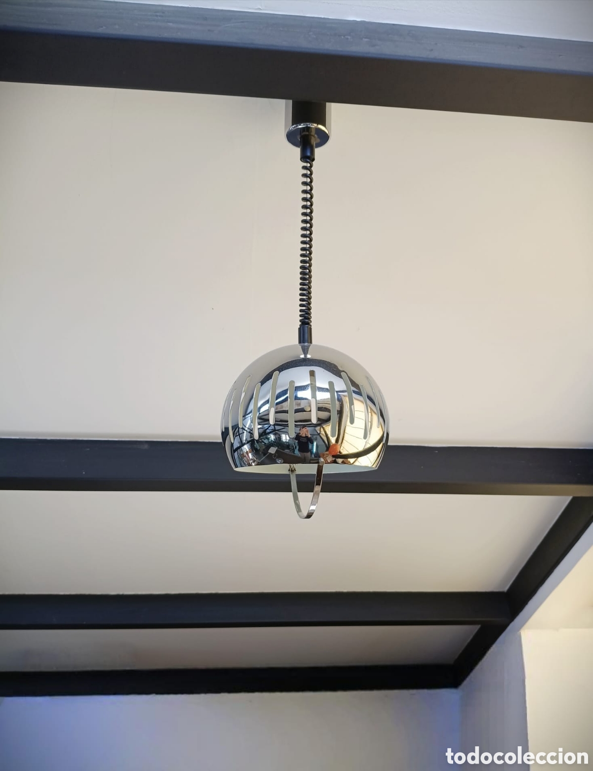 Vintage: LAMPARA SPACE AGE ACERO CROMADO A&Ntilde;OS 60 // VINTAGE SUBE Y BAJA MODERN MID CENTURY