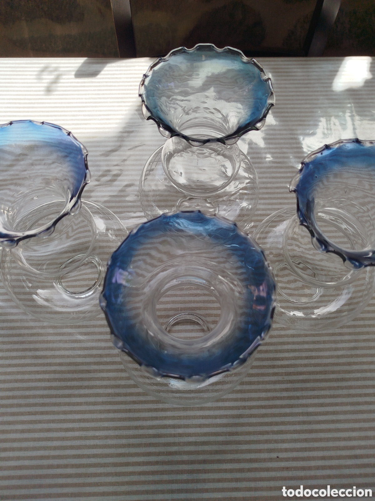 Vintage: Lore de 4 tulipas de cristal para l&aacute;mpara