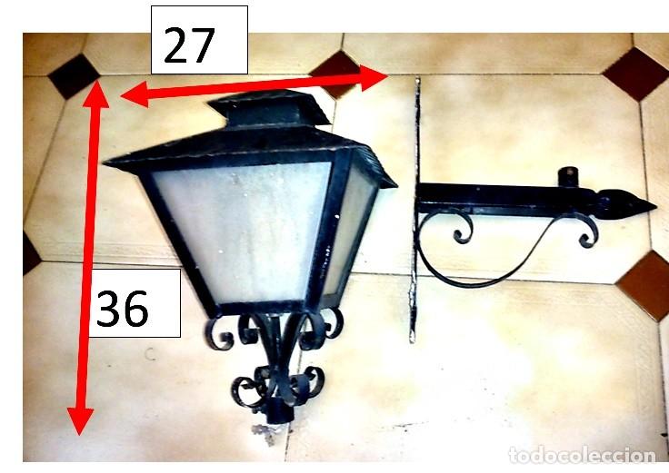 Vintage: FAROL DE PARED HIERRO FORJADO.
