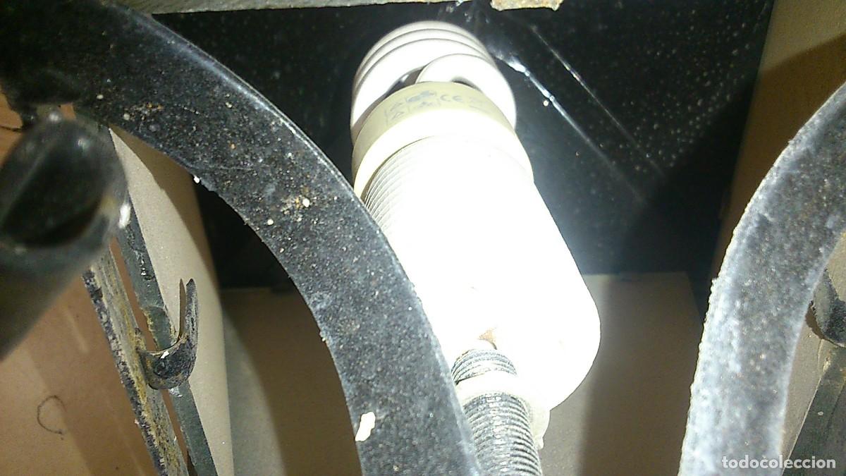 Vintage: FAROL DE PARED HIERRO FORJADO. - Foto 2