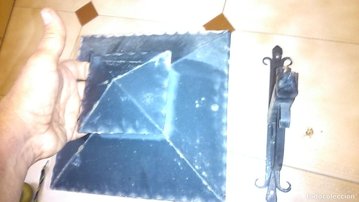 Vintage: FAROL DE PARED HIERRO FORJADO. - Foto 3