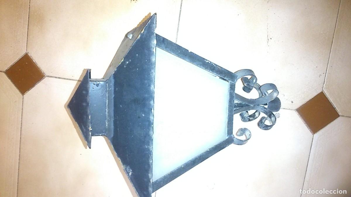 Vintage: FAROL DE PARED HIERRO FORJADO. - Foto 4