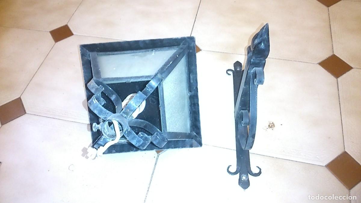 Vintage: FAROL DE PARED HIERRO FORJADO. - Foto 5