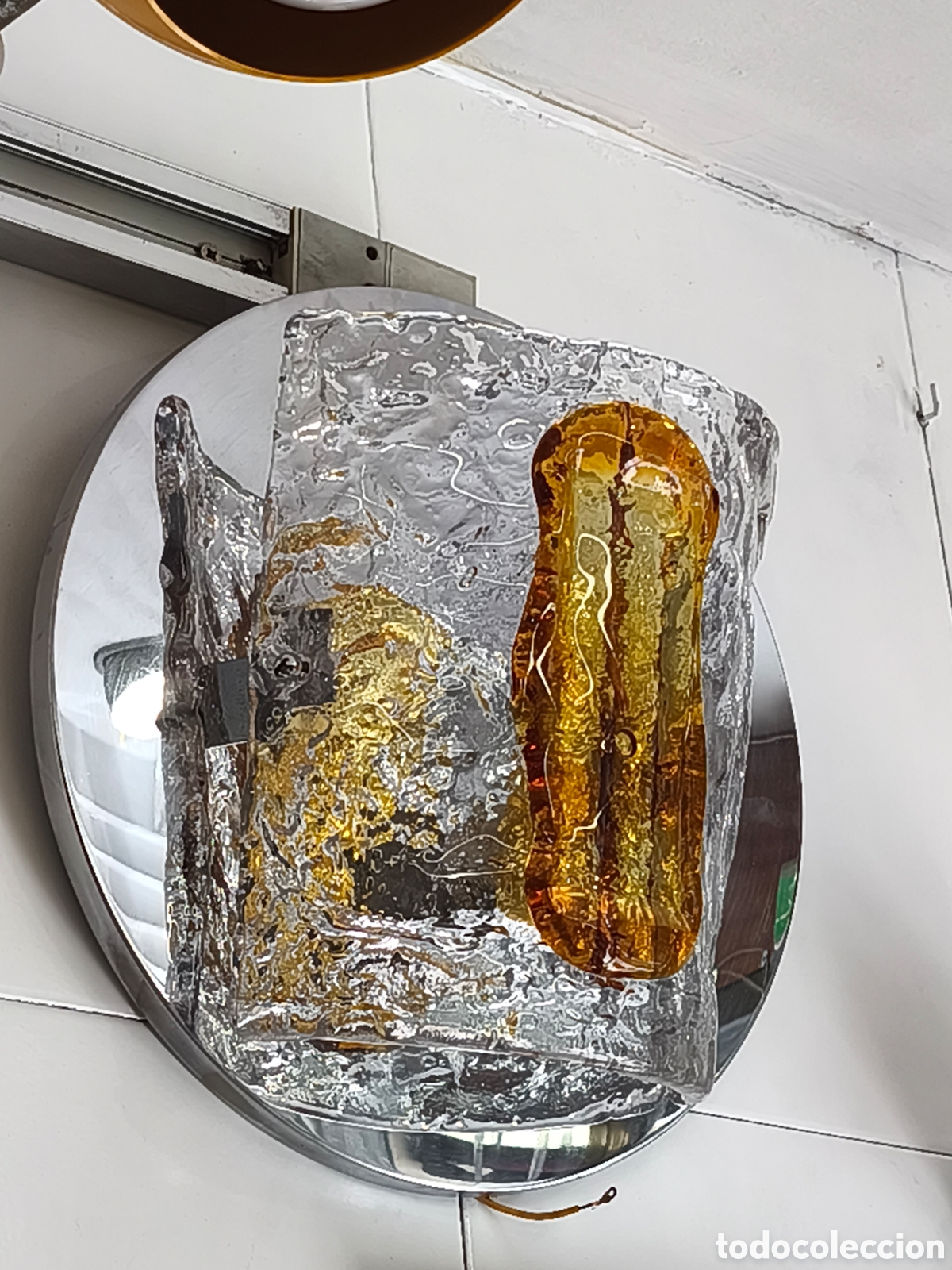 Vintage: Aplique de pared de cristal de murano