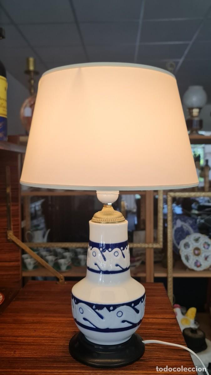 Vintage: Lampara de sobremesa O Castro (Grupo Sargadelos) Patr&oacute;n &ldquo;Peixes&rdquo;