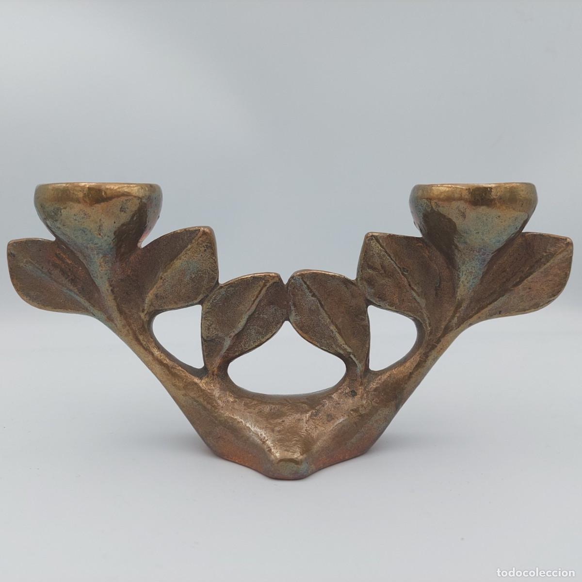 Vintage: Candelabro de bronce brutalista Harjes