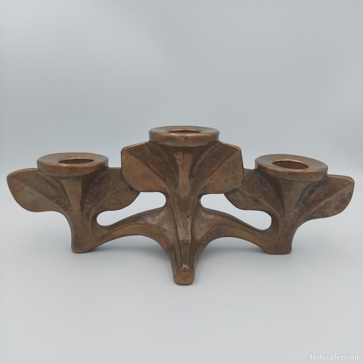 Vintage: Candelabro de bronce brutalista Harjes