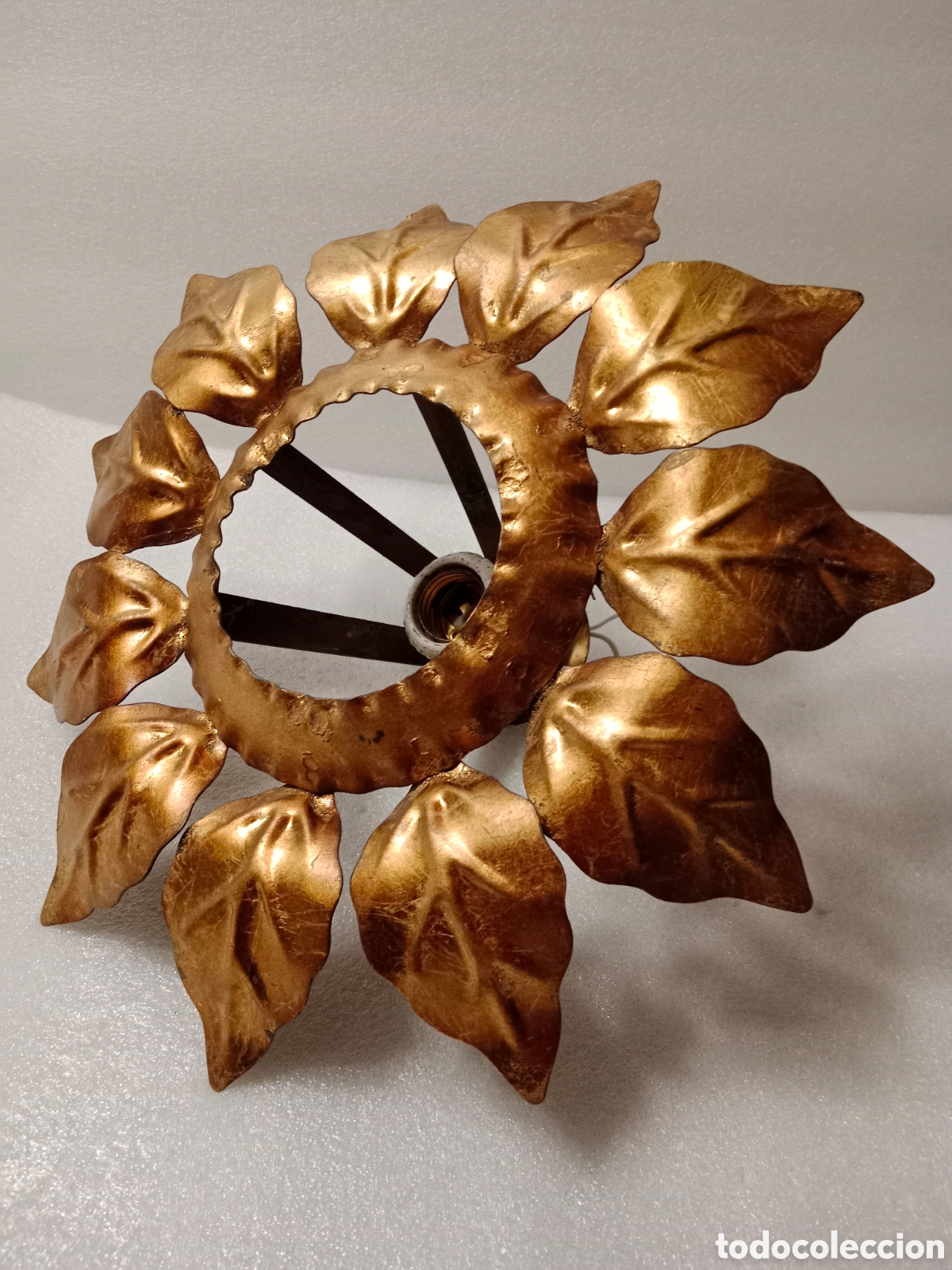 Vintage: Lampara techo sol hojas doradas vintage retro