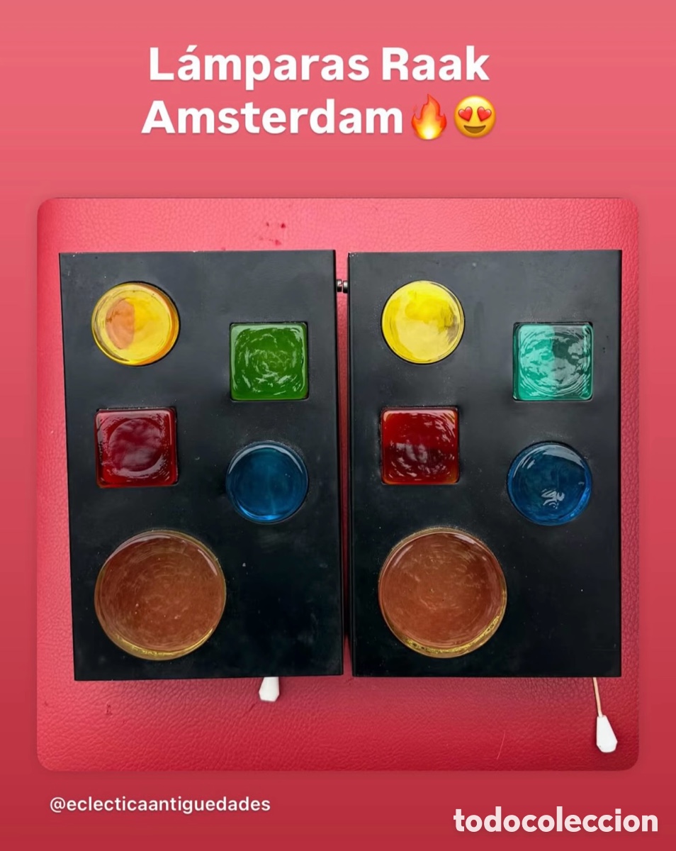 Vintage: Dos apliques Raak &Aacute;msterdam . A&ntilde;os 70