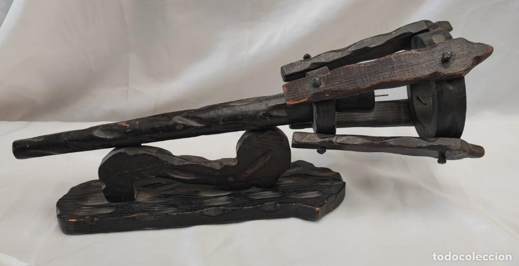 Vintage: ANTORCHA DE MADERA PARA PARED CON PINCHO PARA CLAVAR VELA, TIPO APLIQUE