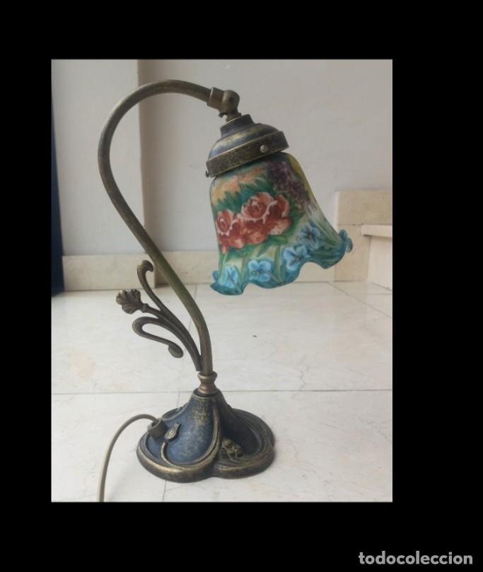 Vintage: L&aacute;mpara italiana pintada mano