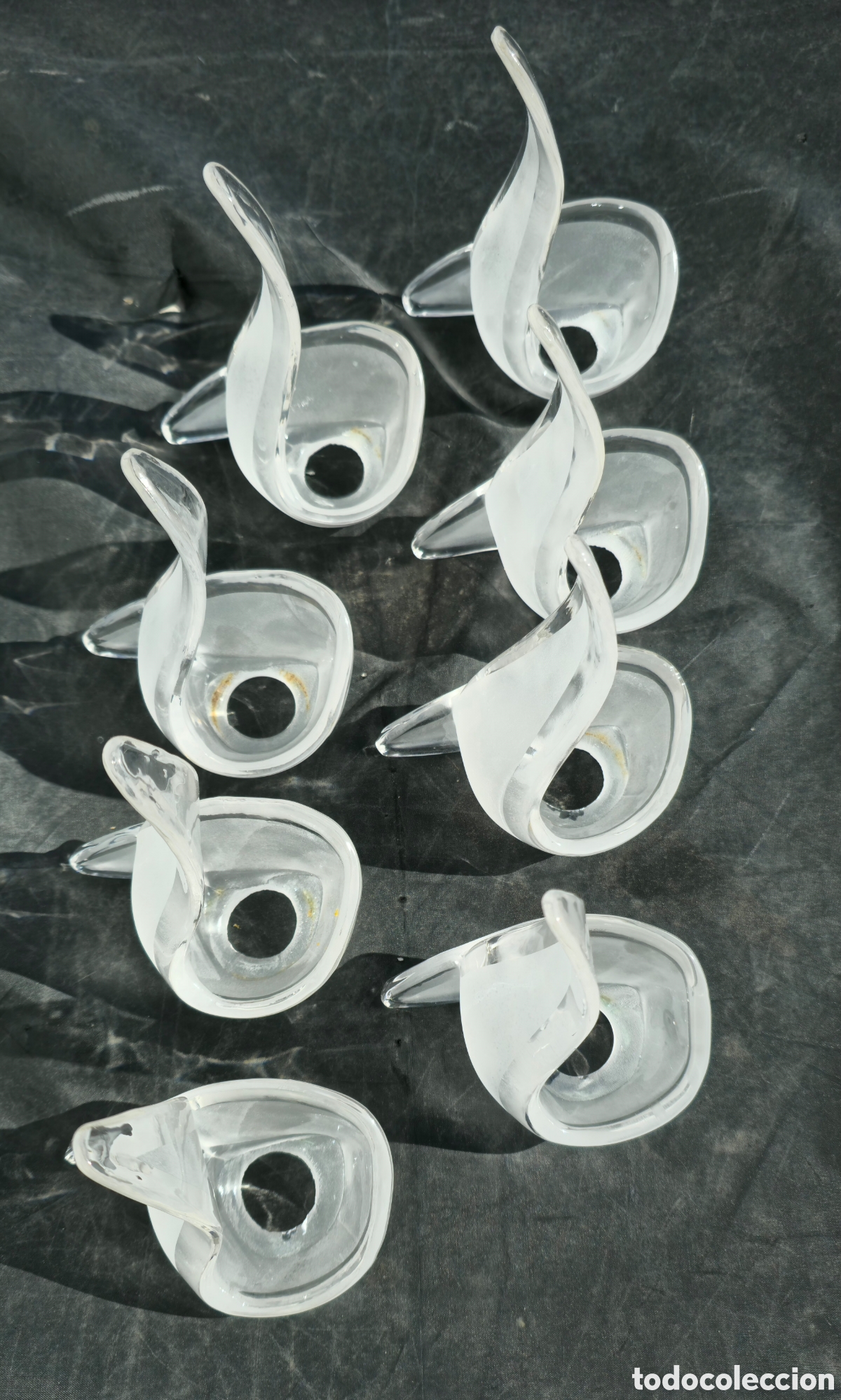 Vintage: Set 8 tulipas cristal .