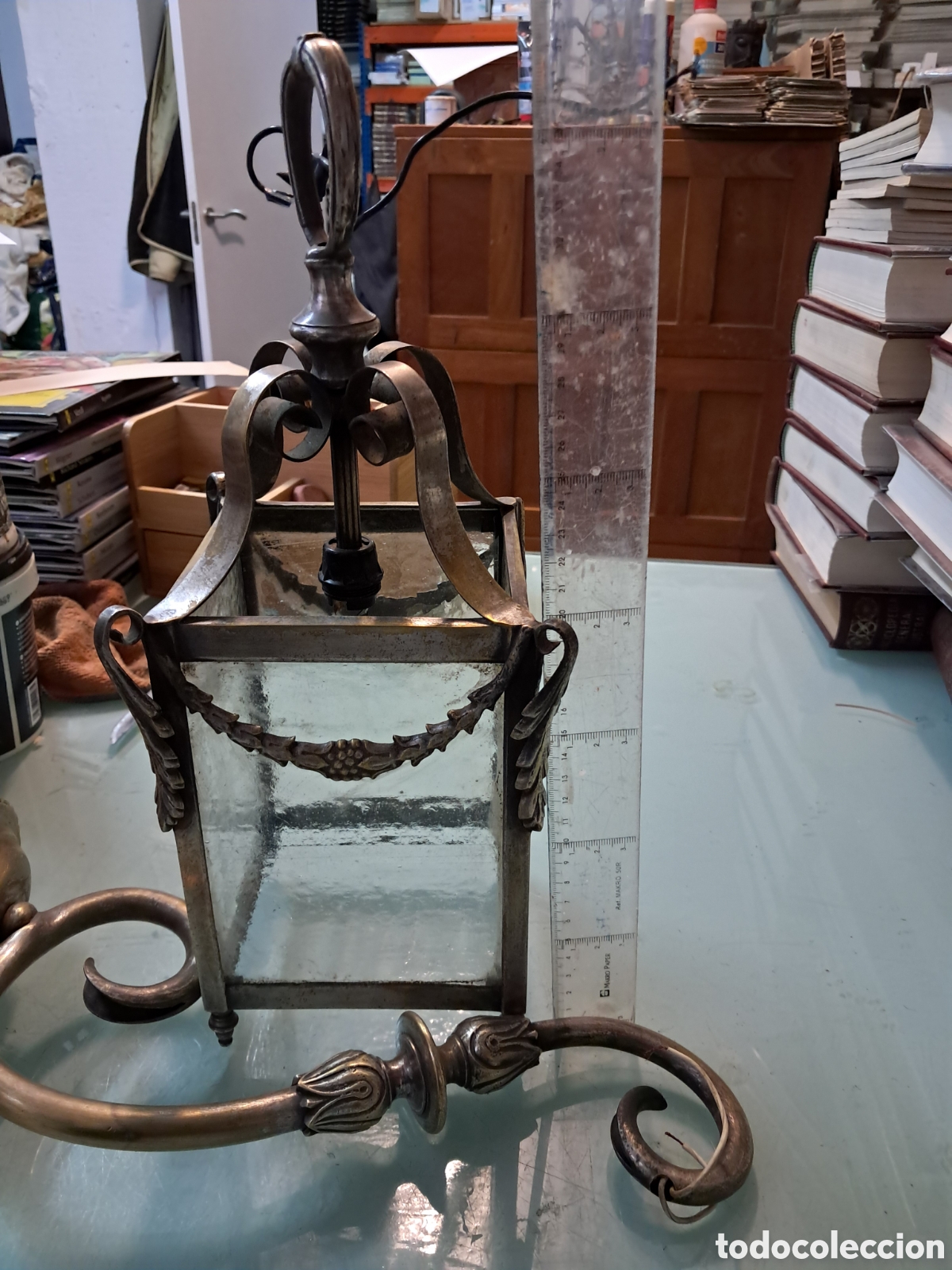 Vintage: L&aacute;mpara farol en bronce 40 cm - Foto 4