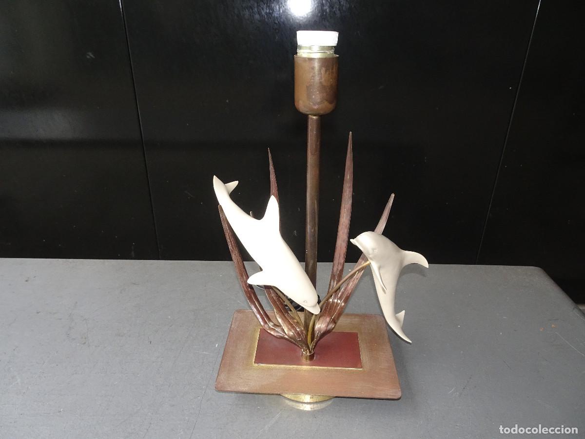 Vintage: L&aacute;mpara Delfines Estilo Maison Jansen
