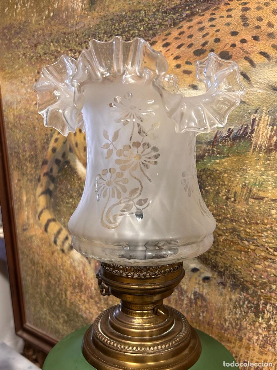Vintage: L&aacute;mpara quinqu&eacute; de porcelana - Foto 5