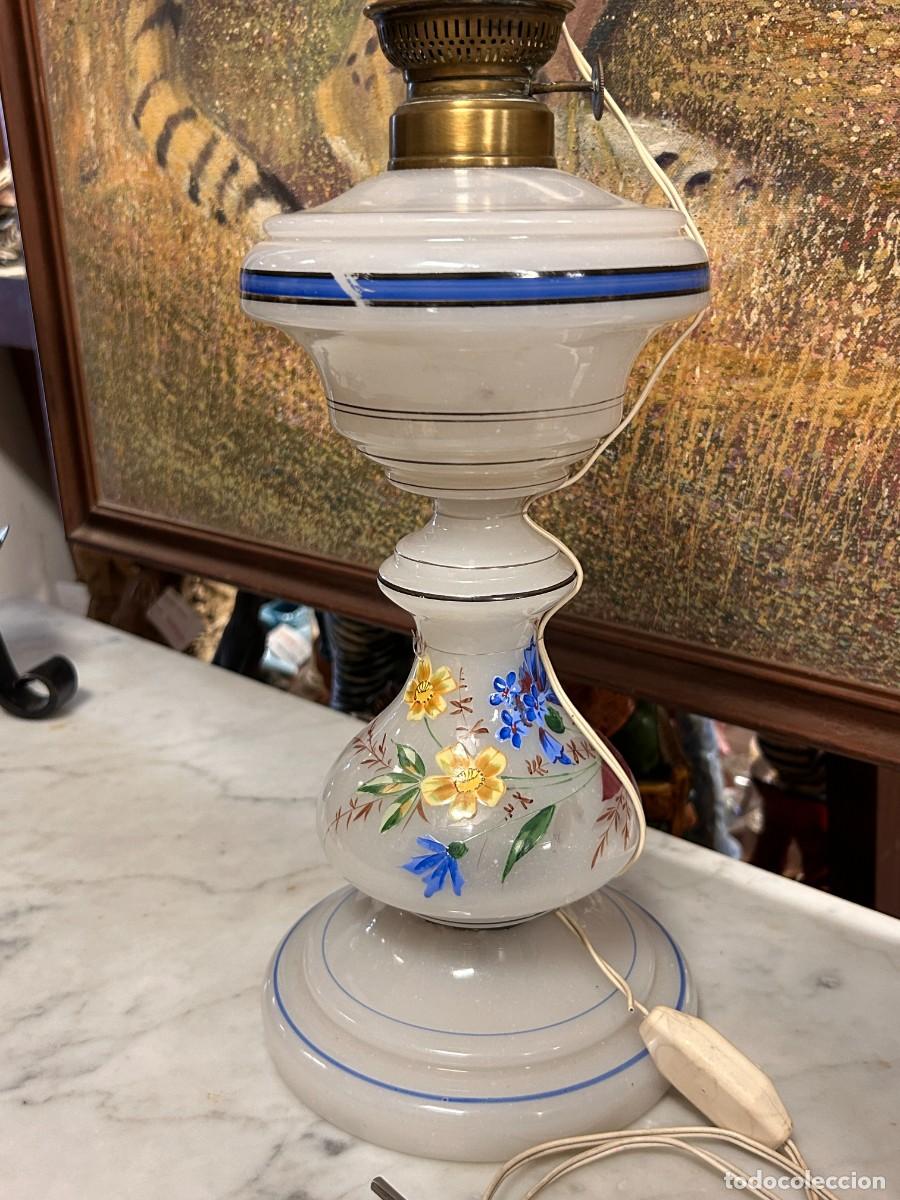 Vintage: Antiguo quinqu&eacute; de opalina - Foto 4