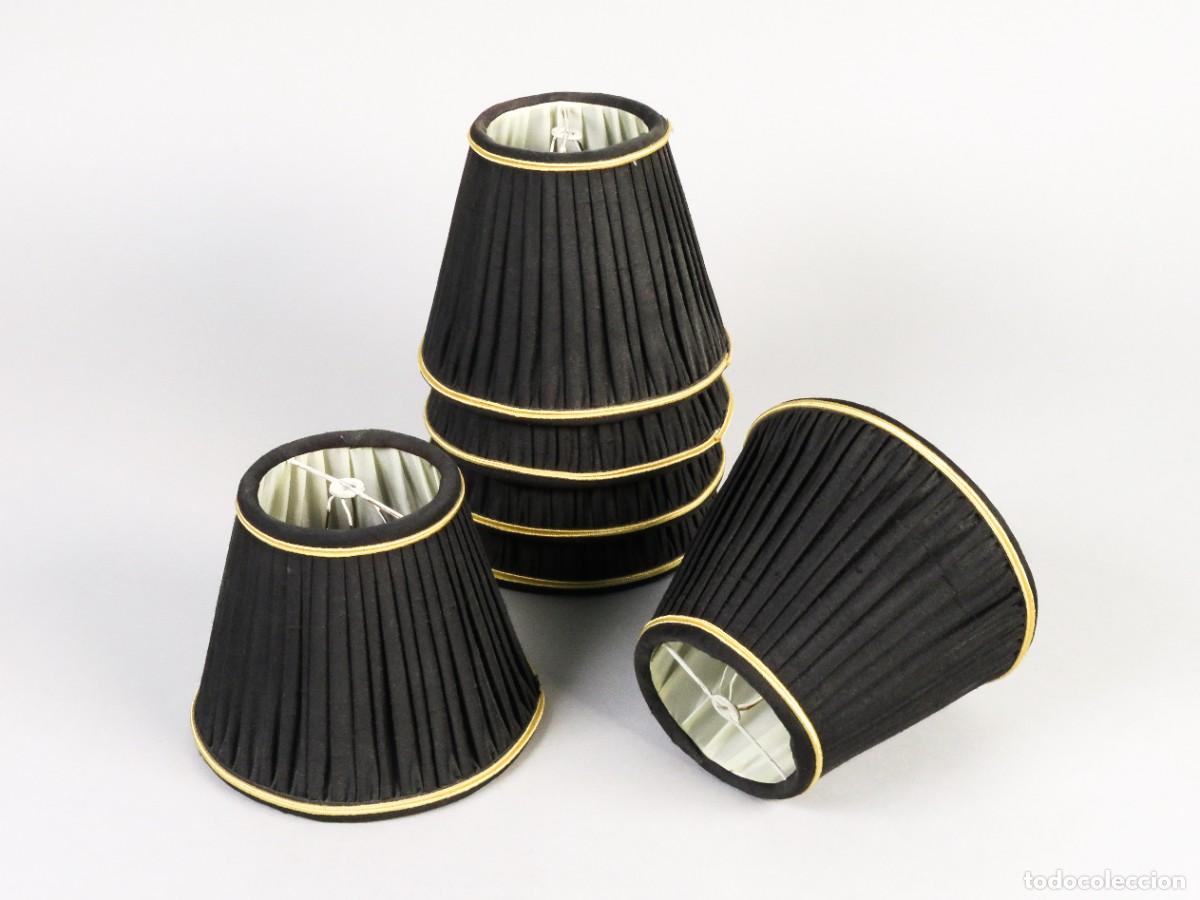 Vintage: 6 pantallas de l&aacute;mpara peque&ntilde;as color negro estilo Empire Royal Desings