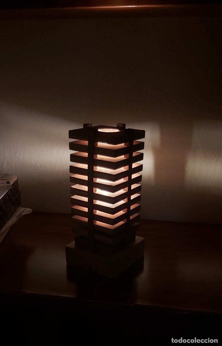 Vintage: L&aacute;mpara de ambiente madera reciclada 100% - Foto 2