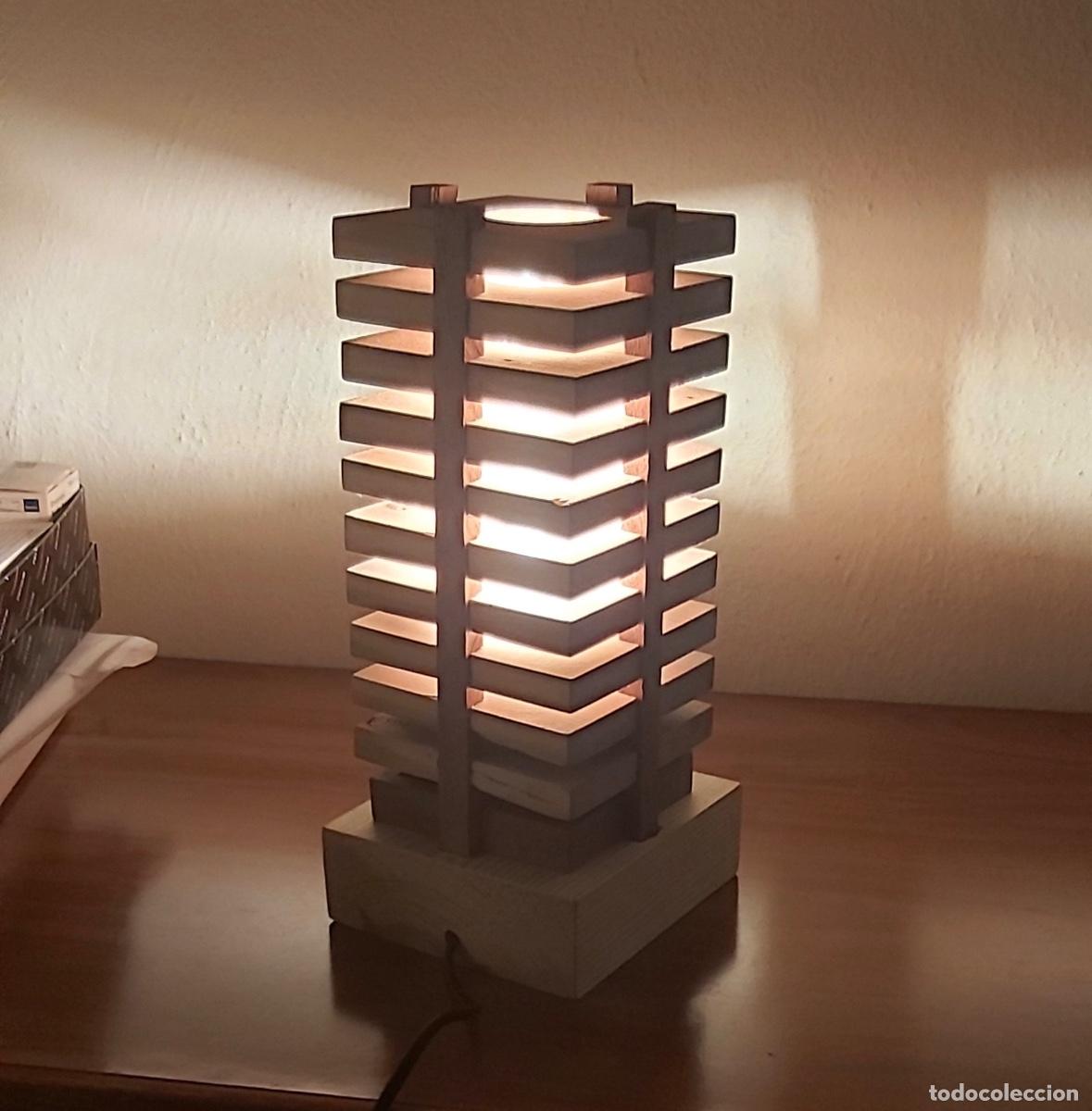 Vintage: L&aacute;mpara de ambiente madera reciclada 100% - Foto 3
