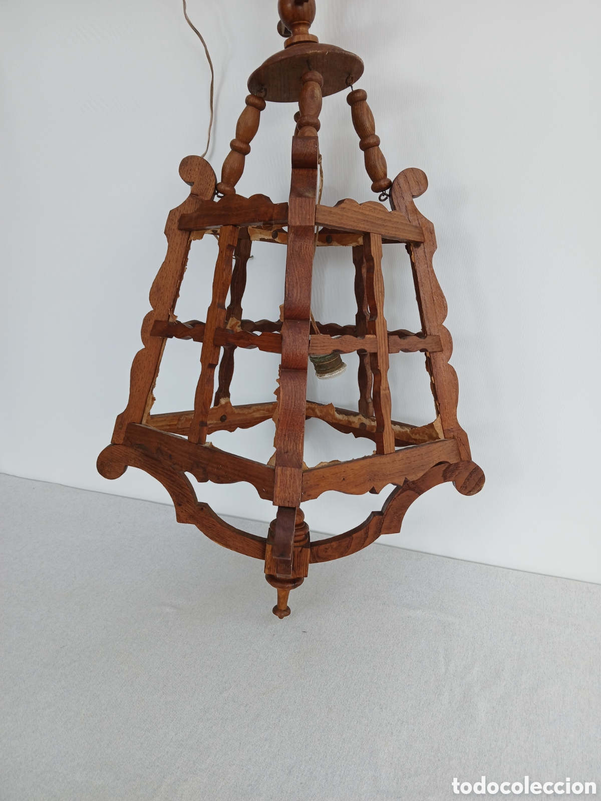 Vintage: Farola de madera para techo - Foto 6