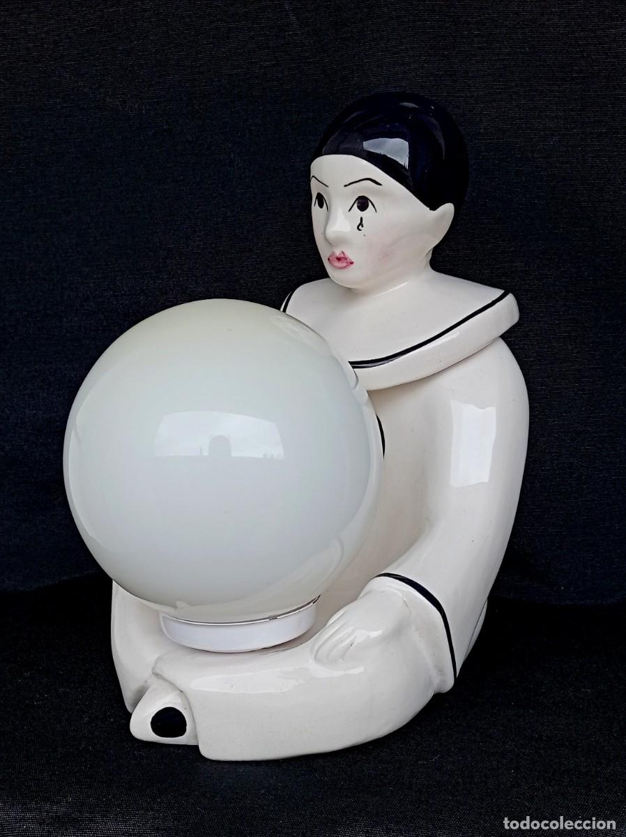 Vintage: L&Aacute;MPARA DE MESA PAYASO PIERROT A&Ntilde;OS 80