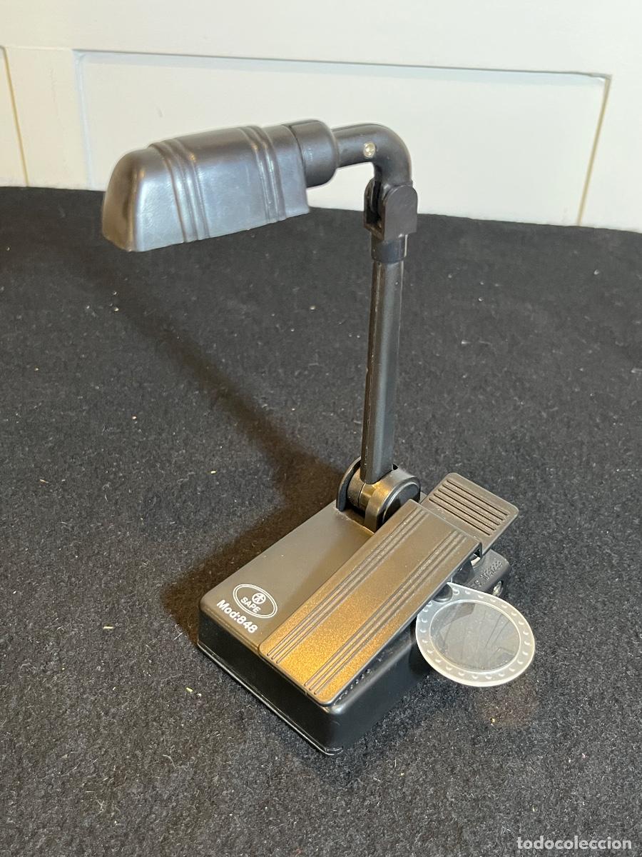 Vintage: L&aacute;mpara SAFE 848 filatelia vintage lupa examen sellos numism&aacute;tica funciona original