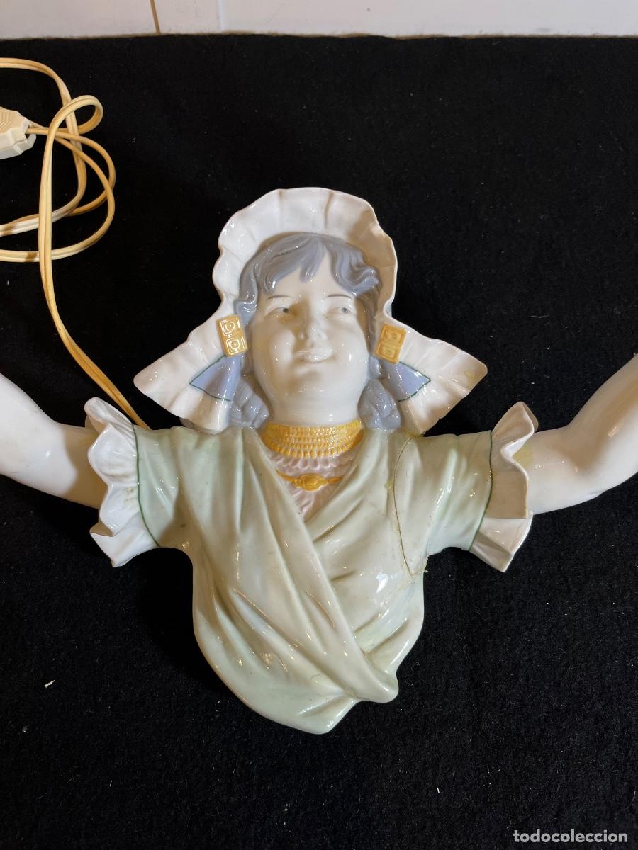 Vintage: Aplique porcelana Richard Ginori Doccia Capodimonte l&aacute;mpara vintage italiana