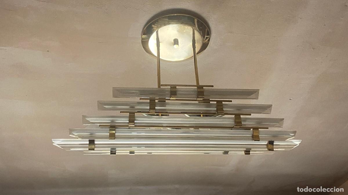 Vintage: L&aacute;mpara de techo cristal de Murano Paolo Venini a&ntilde;os 70