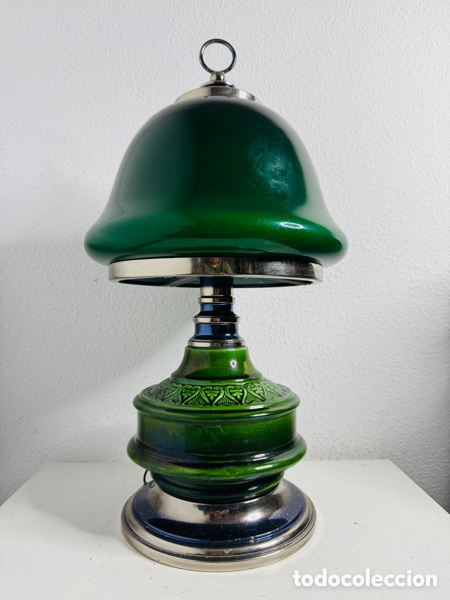 Vintage: L&aacute;mpara De Mesa Tipo Pub Inglaterra Original D&eacute;cada De 1960 Altura 60 cm