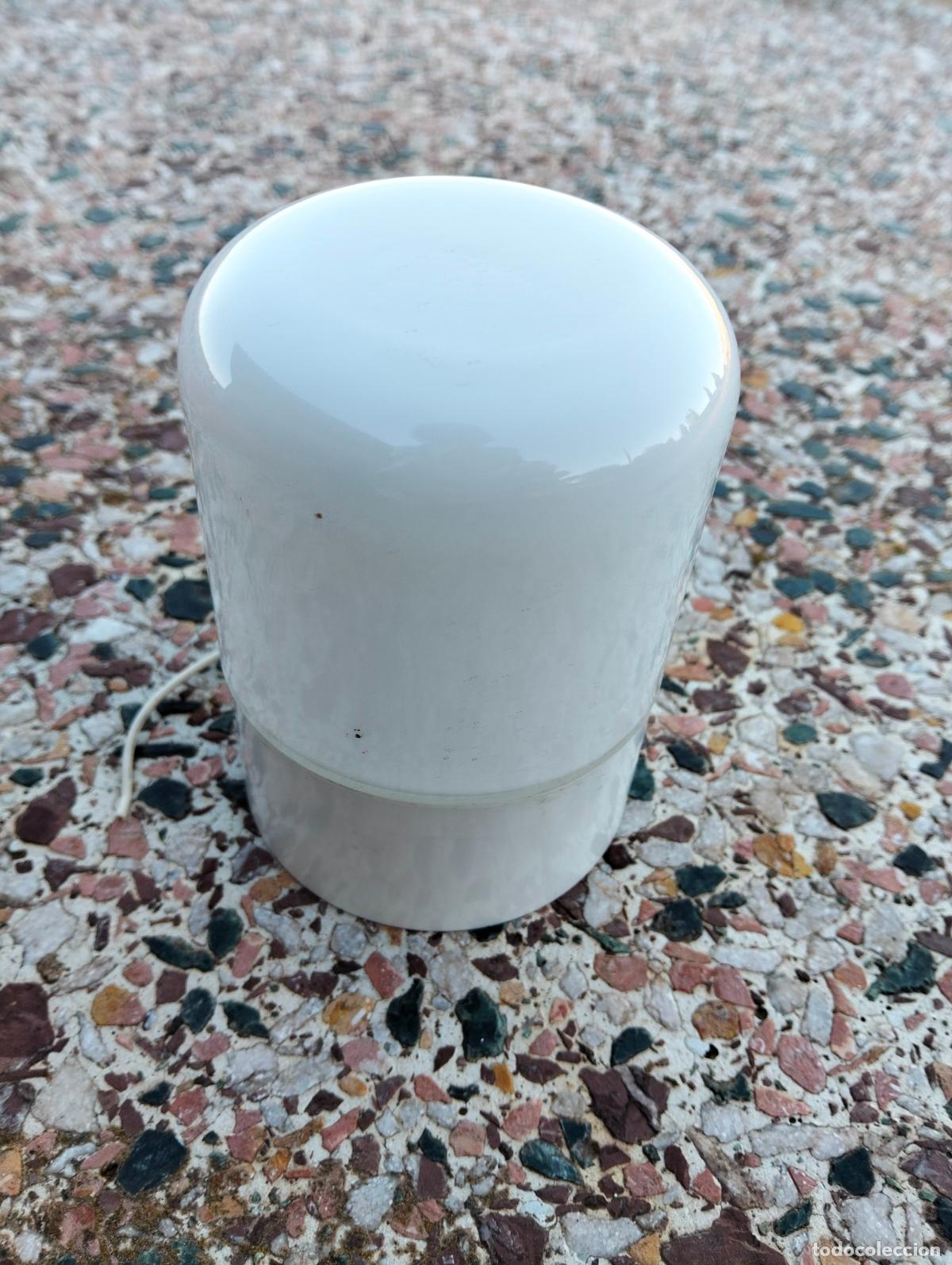 Vintage: L&aacute;mpara de pared techo antigua aplique color blanco mid century soporte plastico dise&ntilde;o a&ntilde;os 60-70