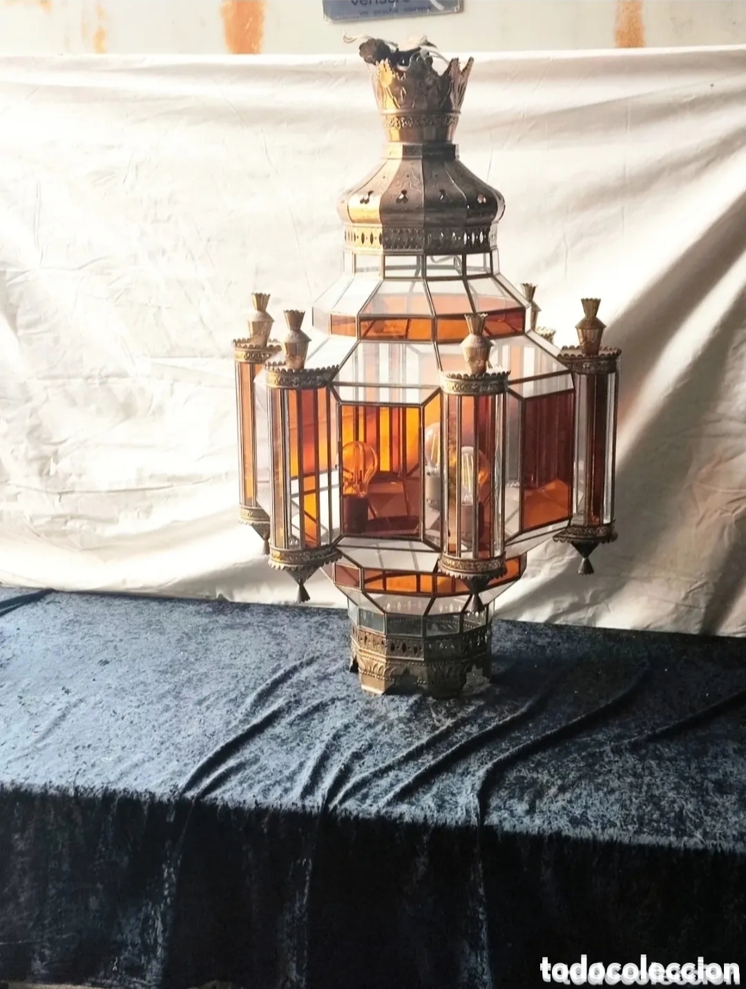 Vintage: Farol Granadino Renacimiento Corona Gran tama&ntilde;o 90 x 65 Aproximadamente