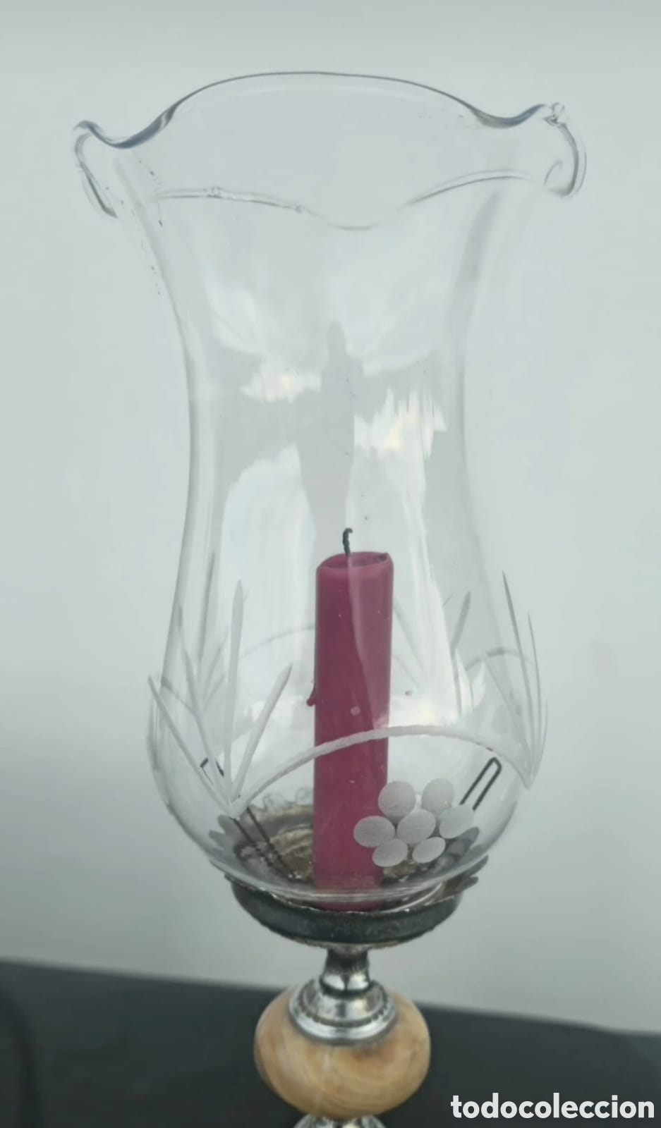 Vintage: Lampara cristal y alabastro - Foto 3