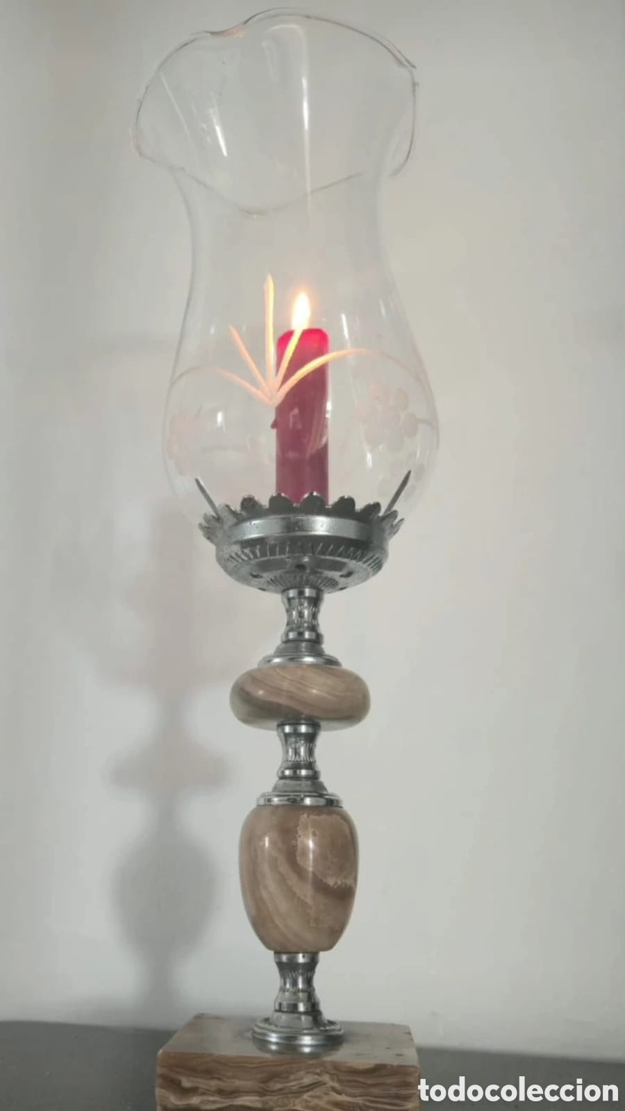 Vintage: Lampara cristal y alabastro - Foto 7