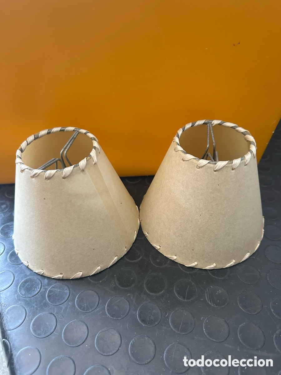 Vintage: Pareja de pantallas para l&aacute;mparas de sobremesa - Pantalla para l&aacute;mpara