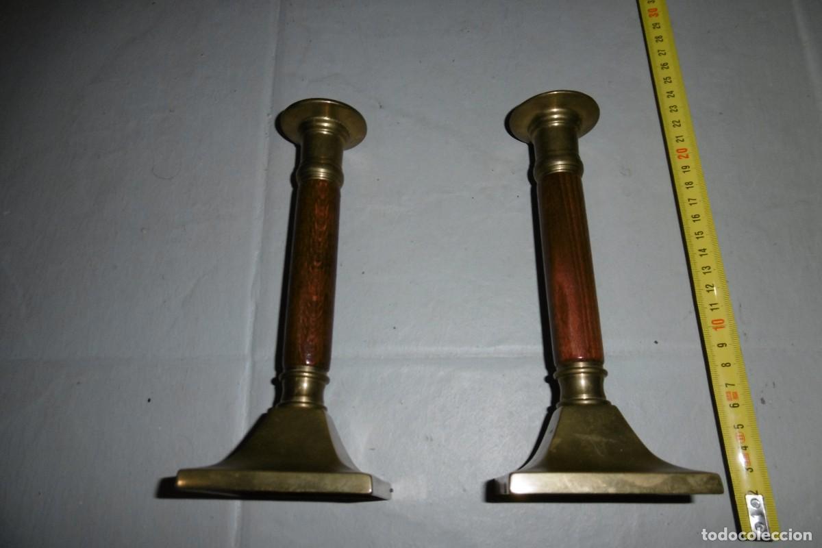 Vintage: LOTE DE 2 CANDELABROS DE BRONCE