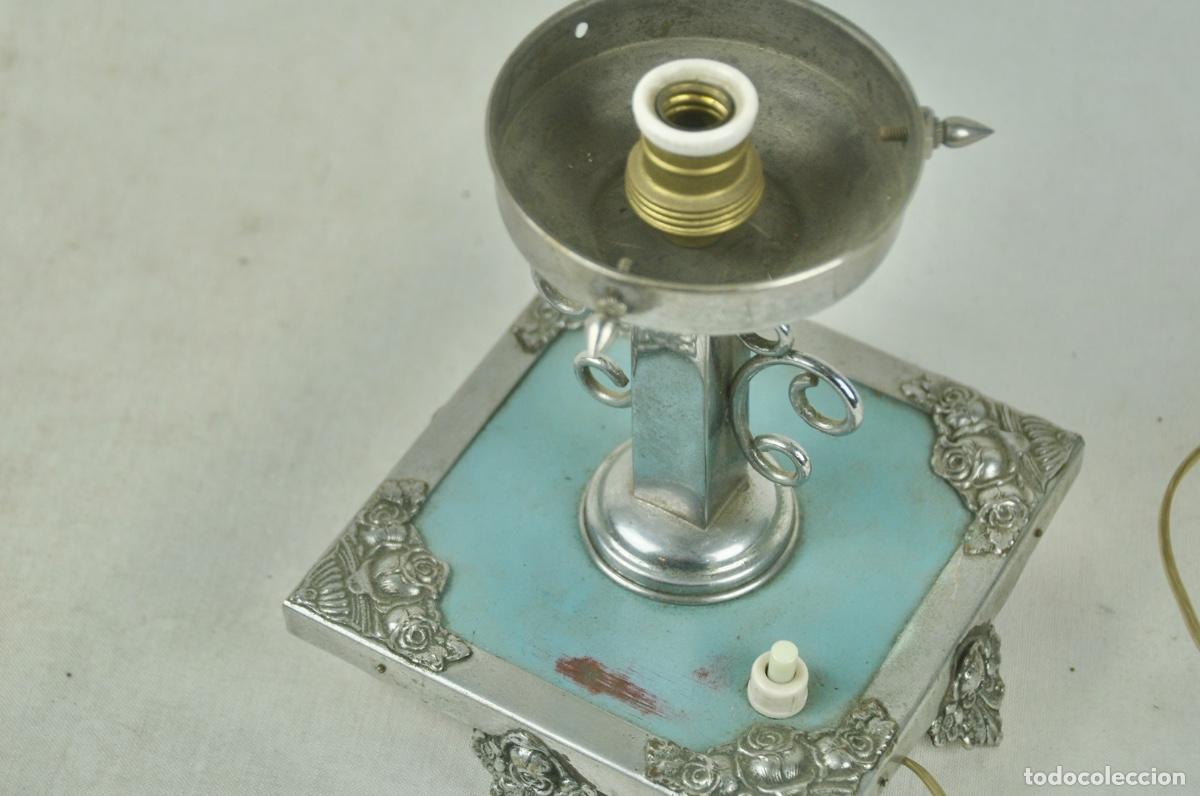 Vintage: Base l&aacute;mpara en metal - Foto 3