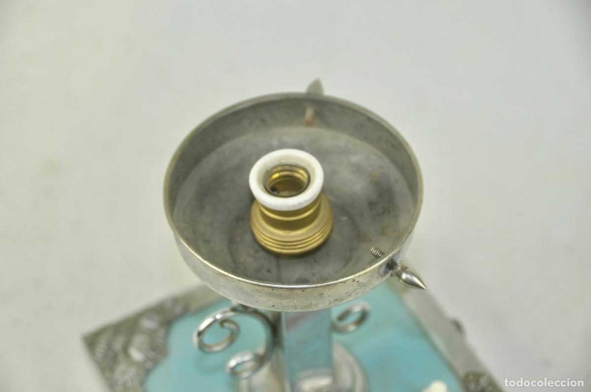 Vintage: Base l&aacute;mpara en metal - Foto 4