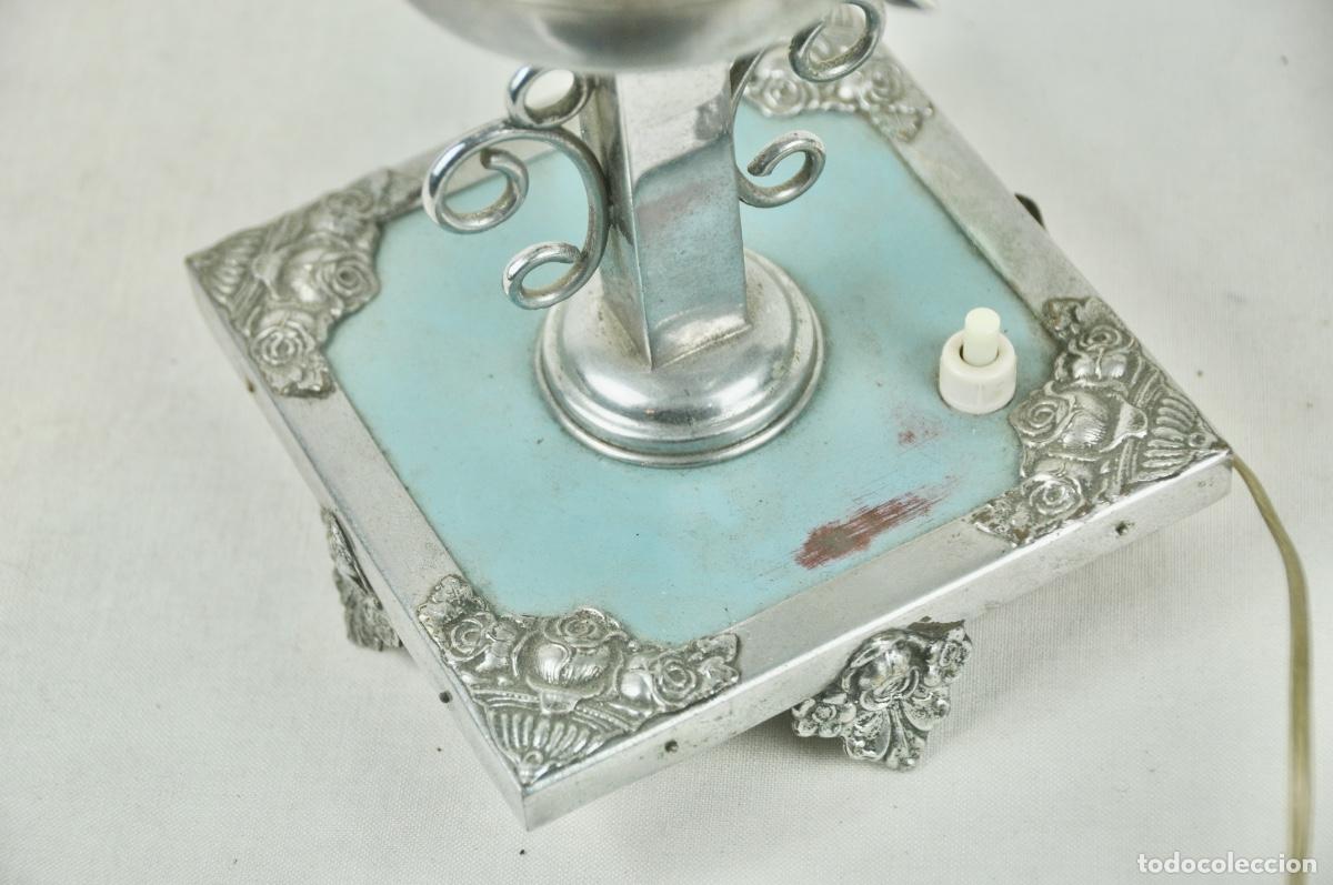 Vintage: Base l&aacute;mpara en metal - Foto 5