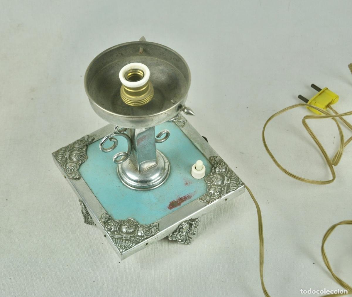 Vintage: Base l&aacute;mpara en metal - Foto 6