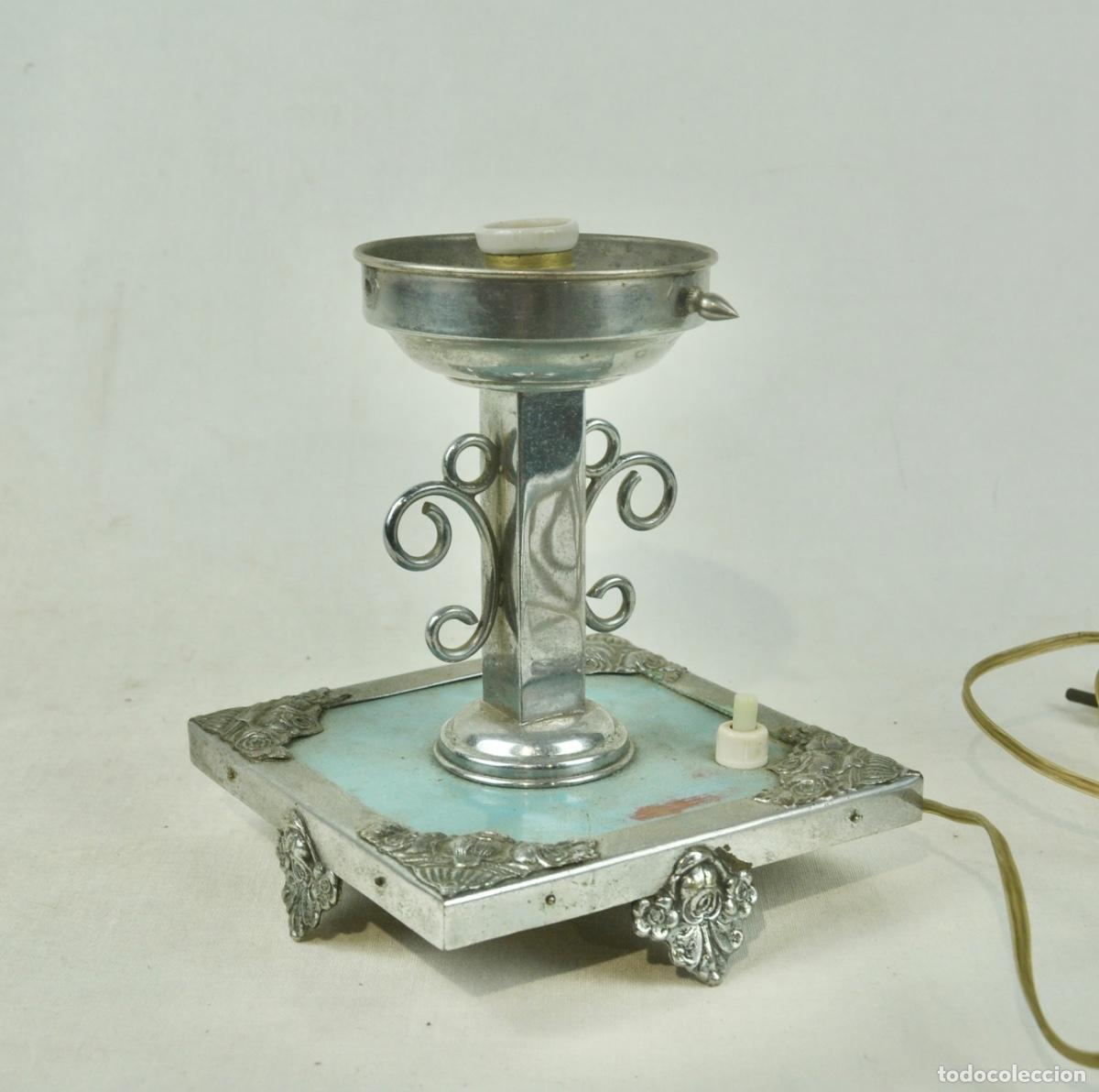 Vintage: Base l&aacute;mpara en metal - Foto 8