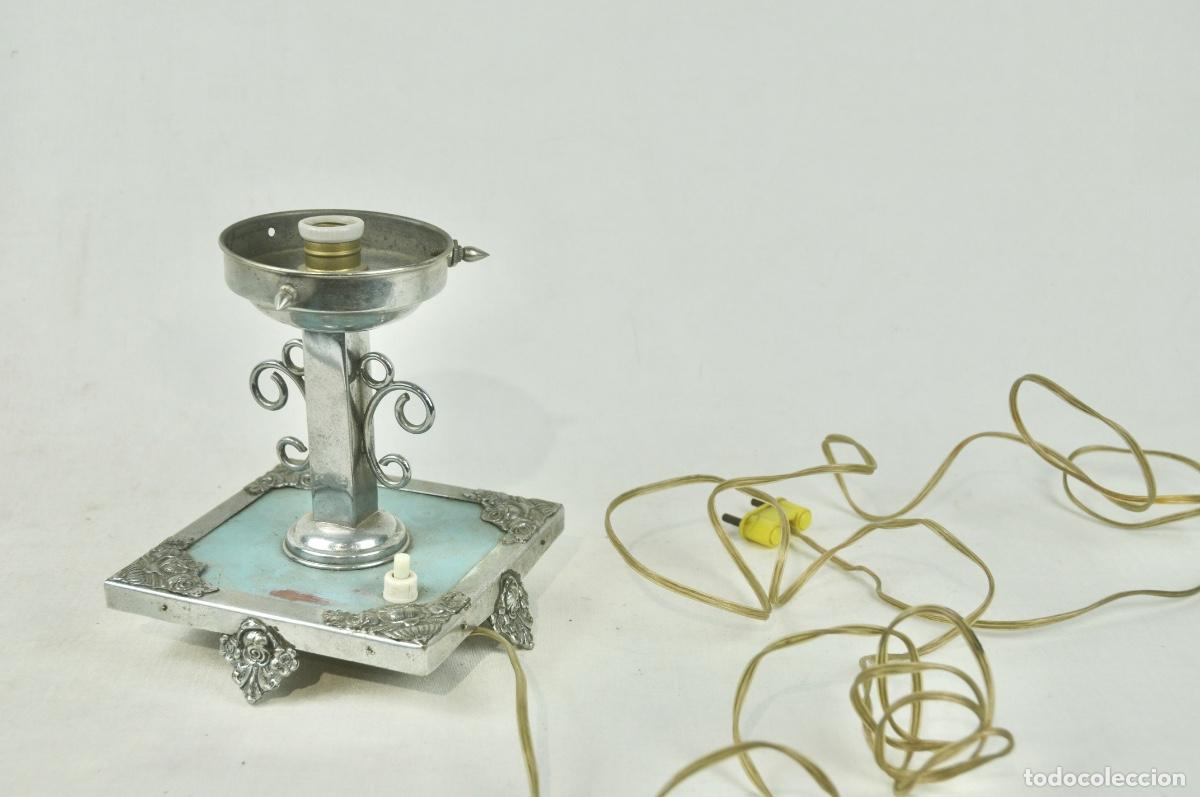 Vintage: Base l&aacute;mpara en metal - Foto 2