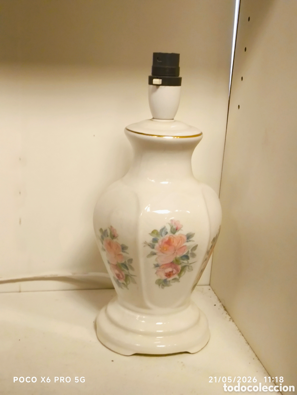 Vintage: Lampara porcelana vintage - Foto 2
