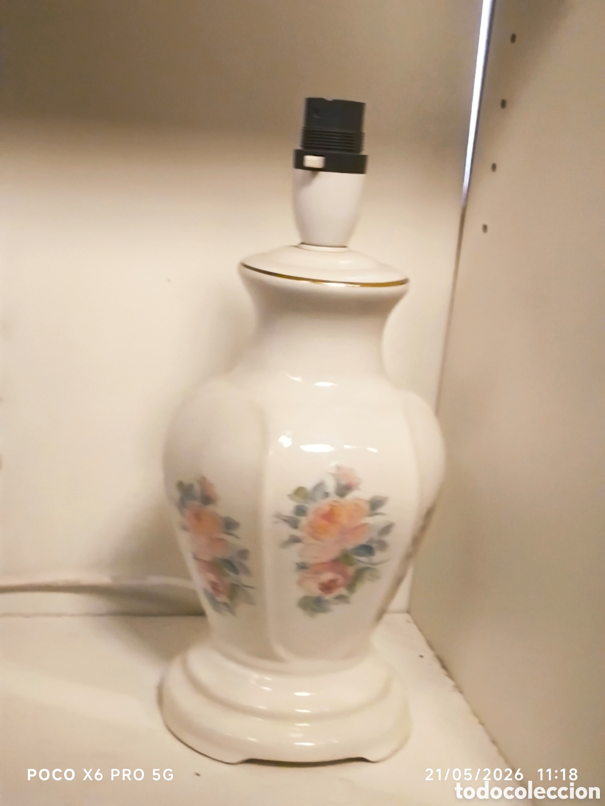 Vintage: Lampara porcelana vintage